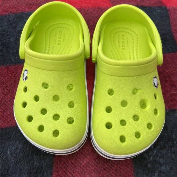 CROCS Other - Crocs Lime Green Crocband Slip On Casual Shoes Unisex Youth Child 7